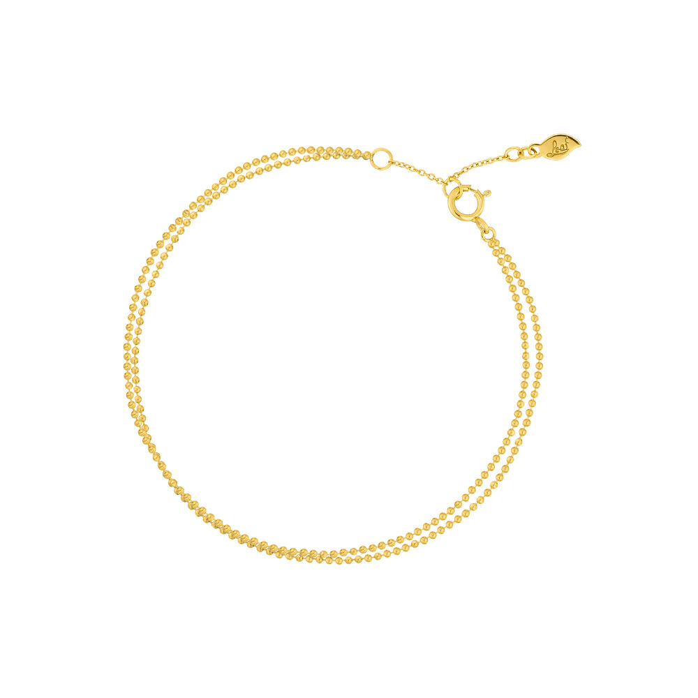 Armkette Ball Chain Double, 14 Karat Gelbgold