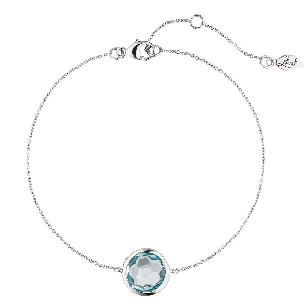 Armkette Blue Topaz, 14 Karat Wei�gold
