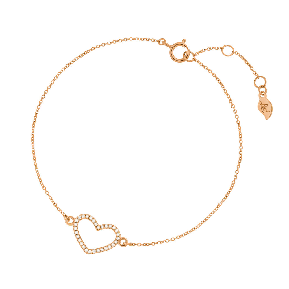 Armkette Heart mit Diamanten, 18 Karat Rosegold