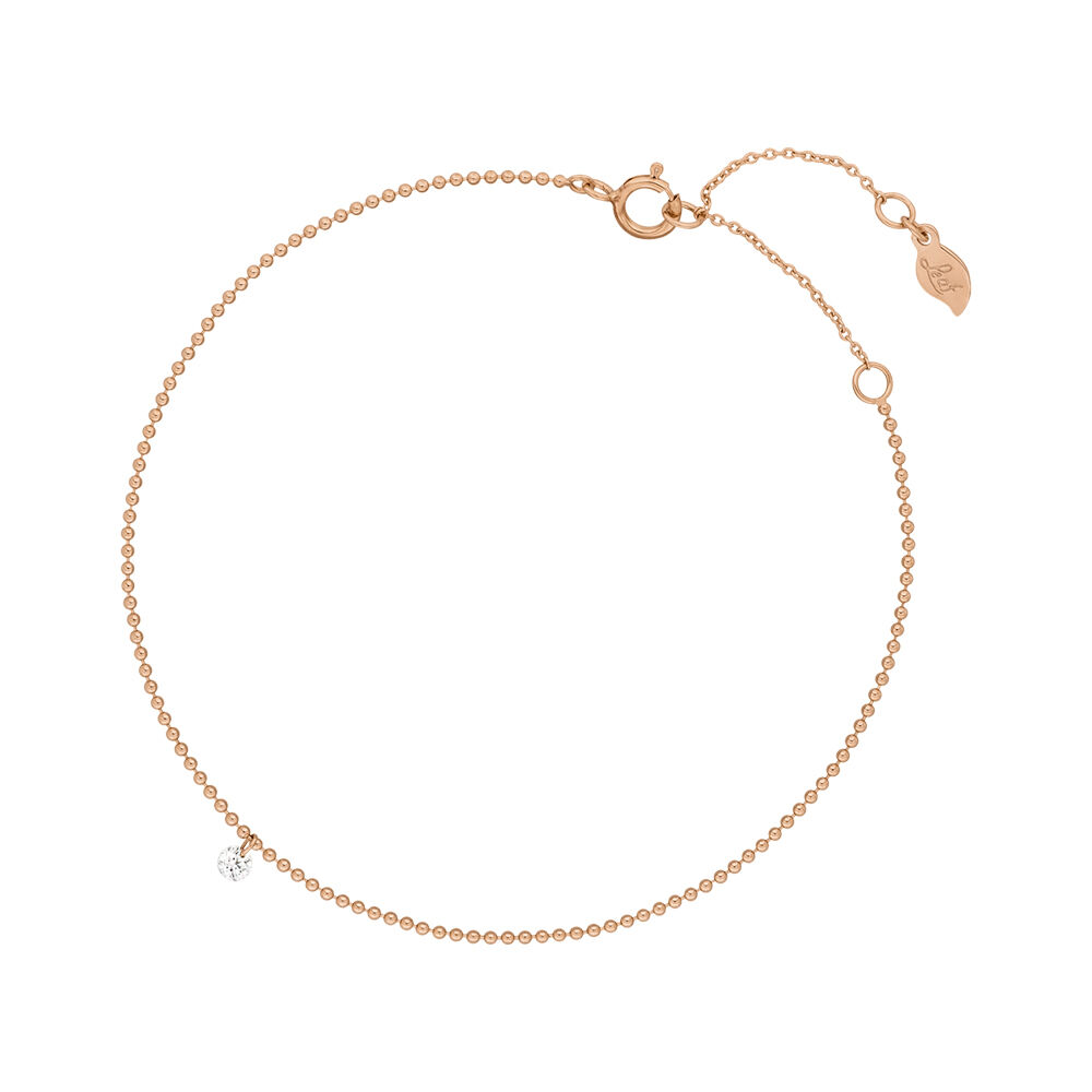 Armkette PURE Ball Chain, Diamant, 14 Karat Rosegold