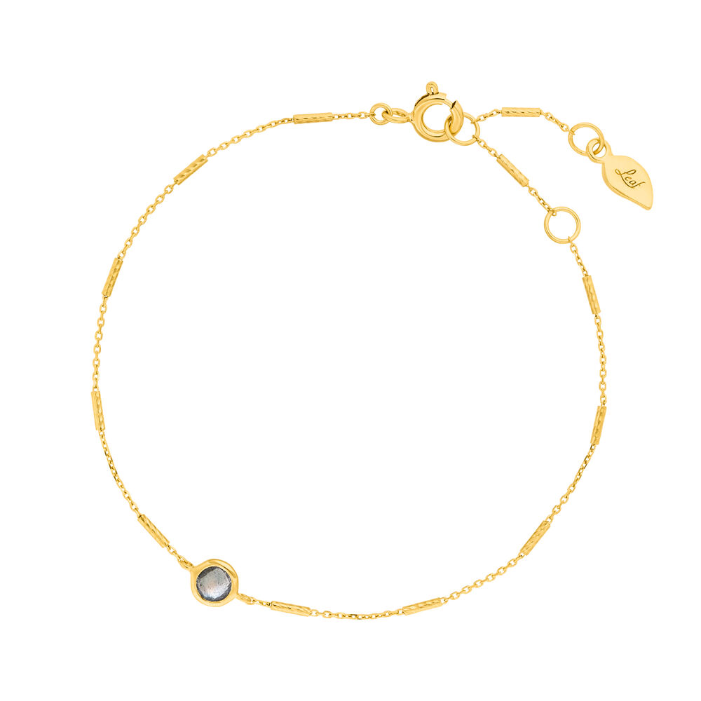 Armkette Solit�r, Labradorit, 18 K Gelbgold vergoldet