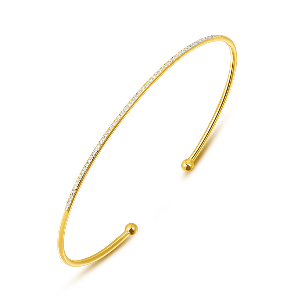 Armreif Circle mit Diamanten, 18 Karat Gelbgold
