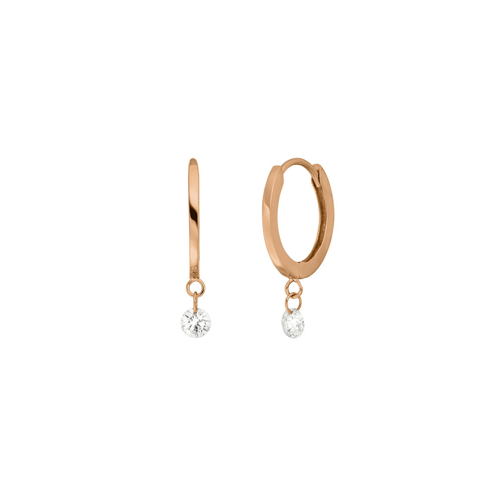 Creole PURE mit Diamanten, 18 Karat Rosegold
