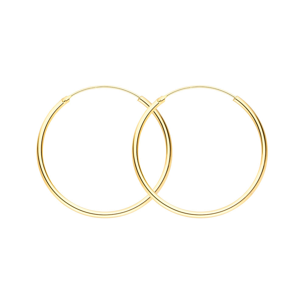 Creole Rund L, 40mm, 14 Karat Gelbgold