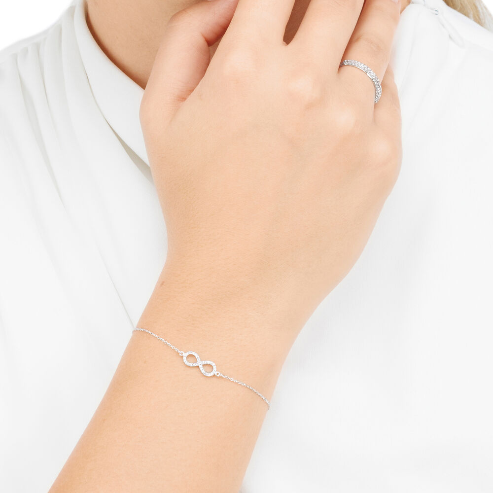 Armkette Infinity mit Diamanten, 18 Karat Wei�gold 