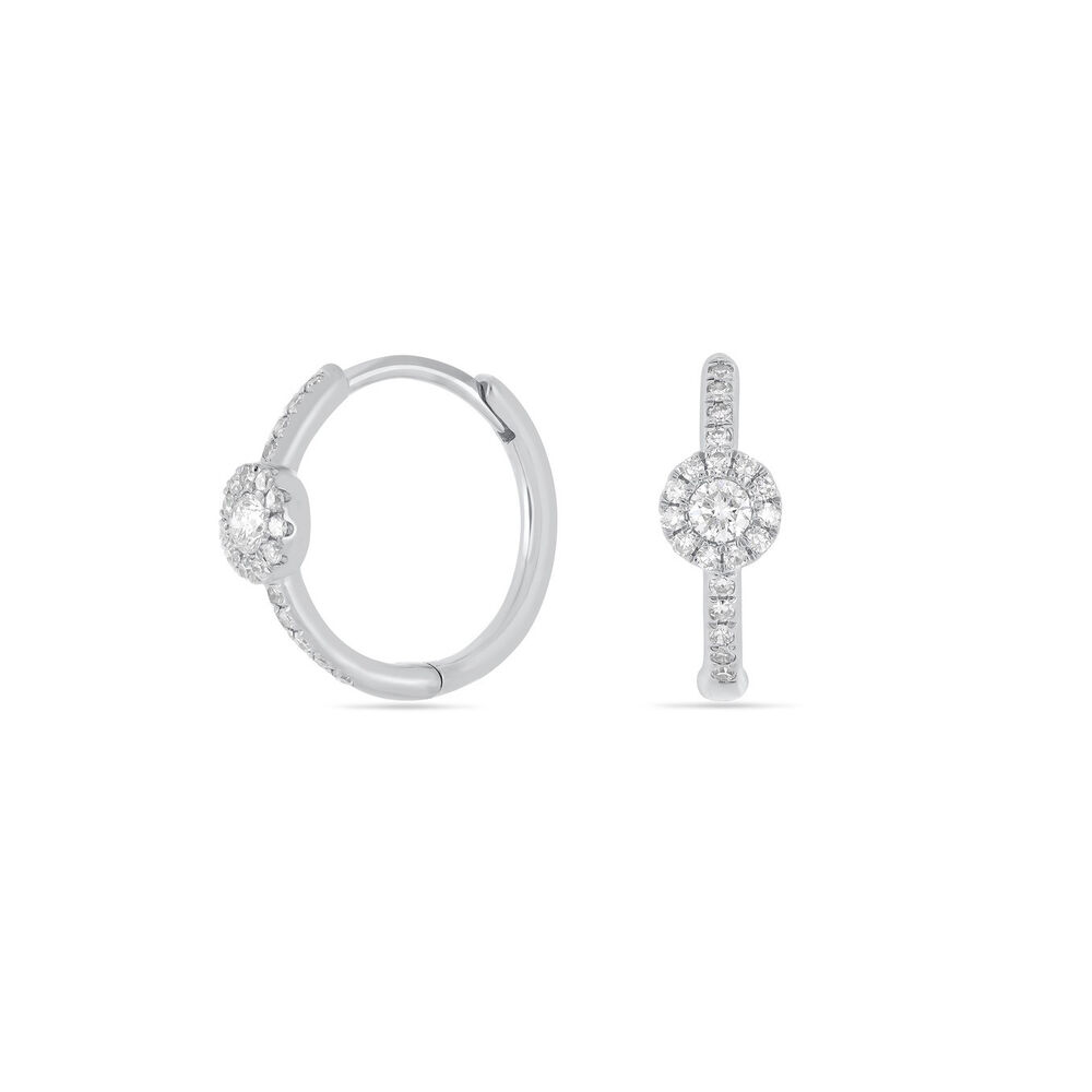 Creolen Pave II, 14 Karat Wei�gold