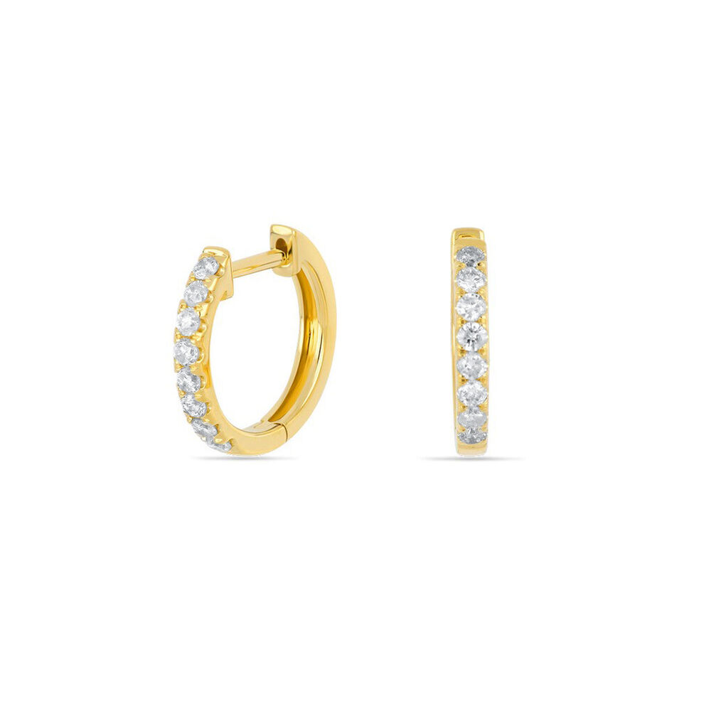 Creolen mit Diamanten, 18 Karat Gelbgold