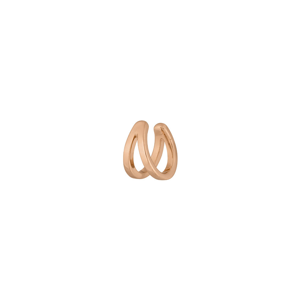 Earcuff Double Line, 10 mm, 18 K Rosegold vergoldet