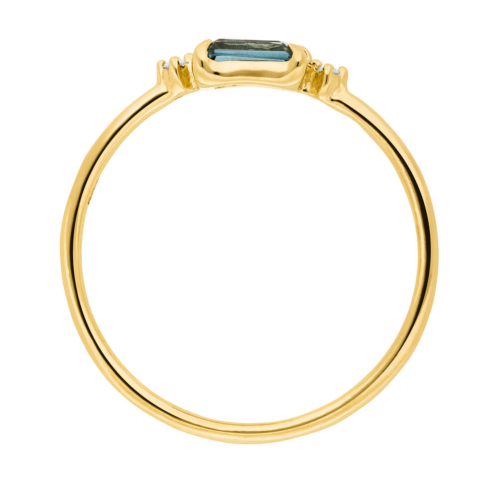 Ring London Blue Topaz, 14 Karat Gelbgold 