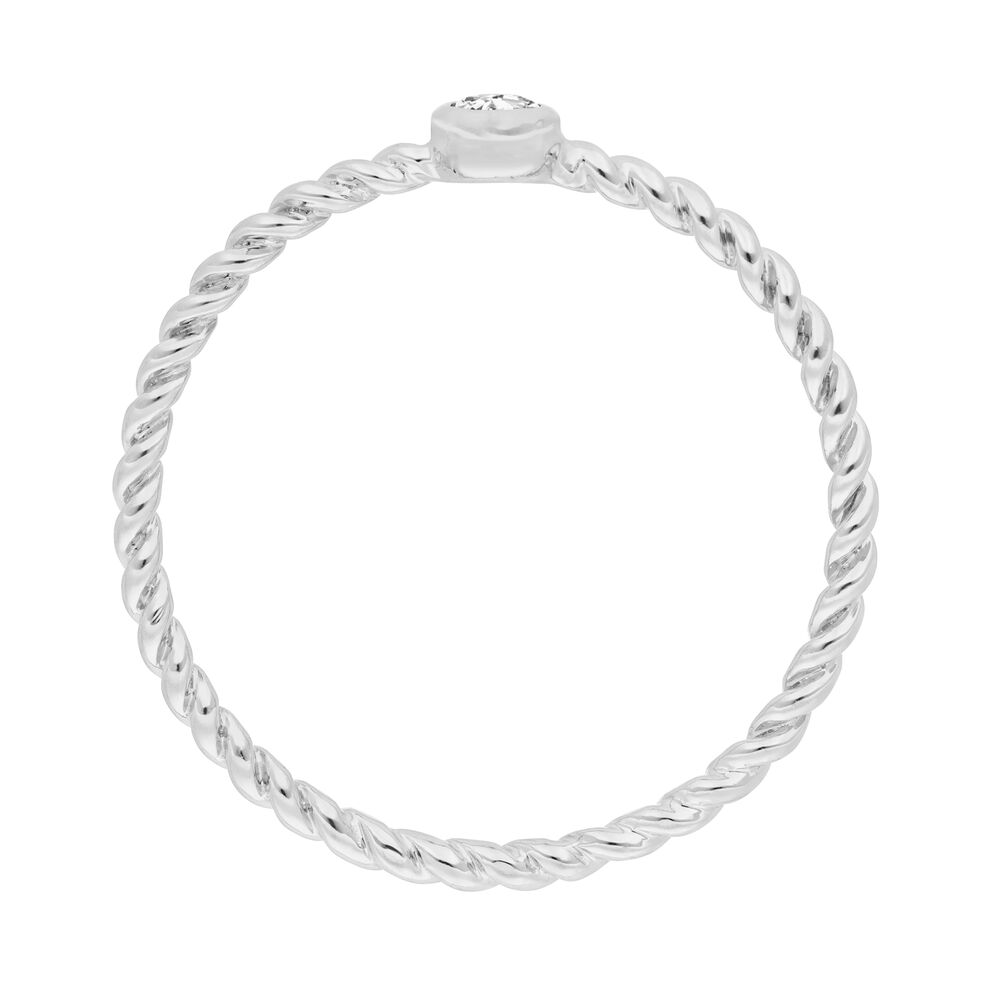 Verlobungsring Single Diamond in 18 Karat Wei�gold 