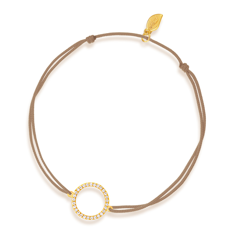 Freundschaftsarmband Circle mit Diamanten, 18 Karat Gelbgold