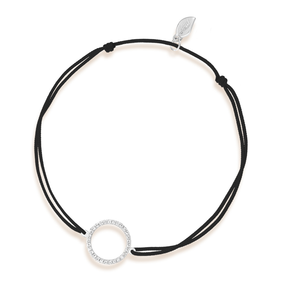 Freundschaftsarmband Circle mit Diamanten, 18 Karat Wei�gold
