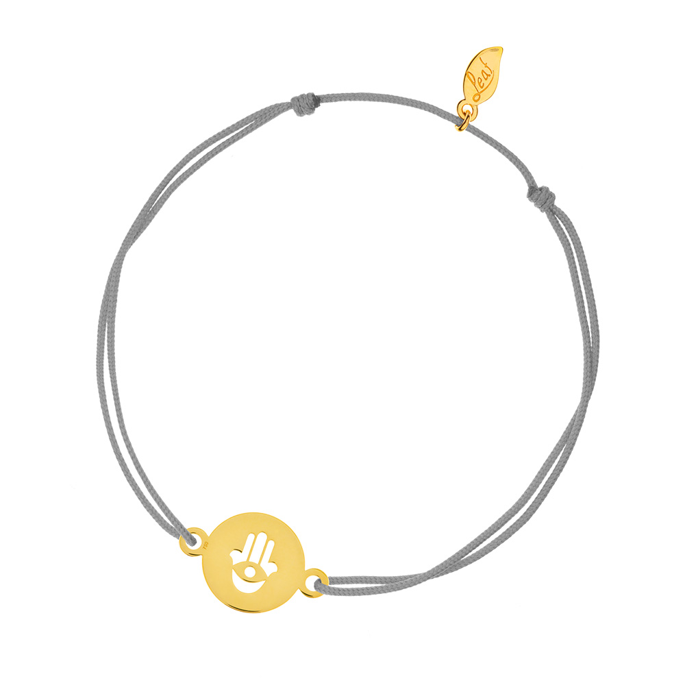 Freundschaftsarmband Hand der Fatima, 14 Karat Gelbgold