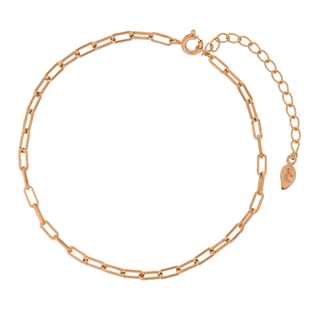 Fu�kette CUBE I, 18 Karat Rosegold vergoldet