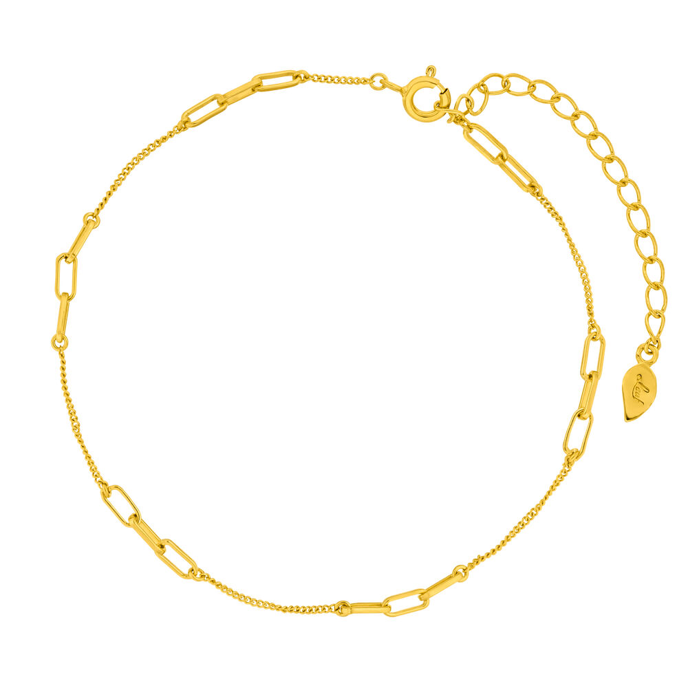 Fu�kette CUBE II, 18 Karat Gelbgold vergoldet