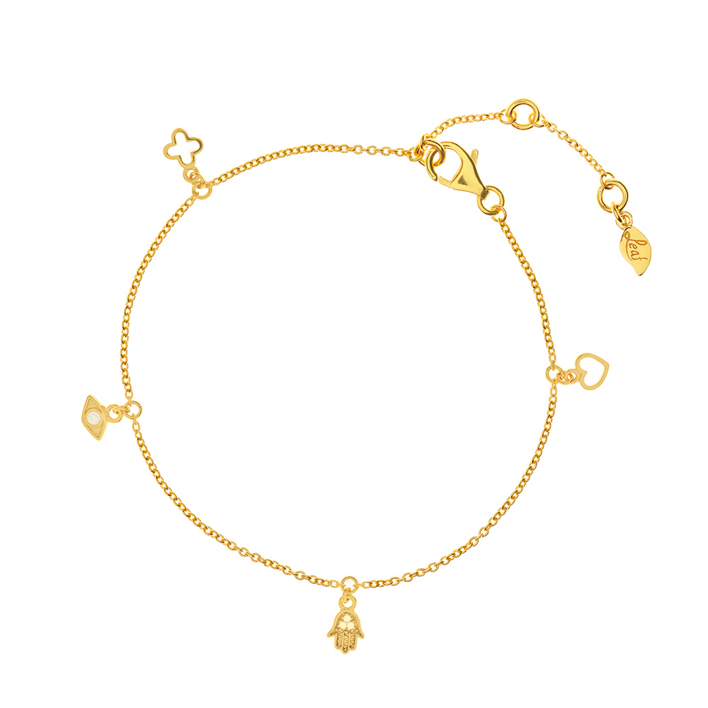 Fu�kette Charms, Gelbgold vergoldet