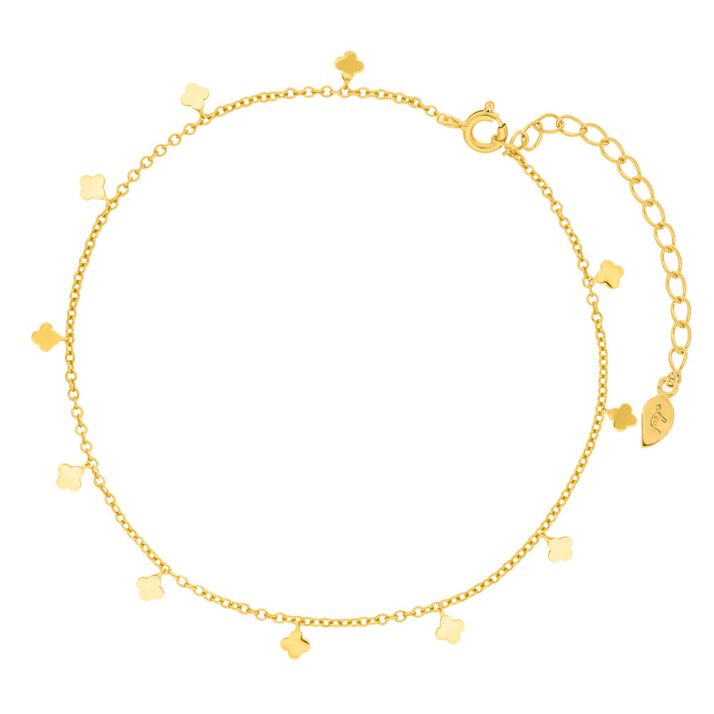 Fu�kette Clover, 18 Karat Gelbgold vergoldet