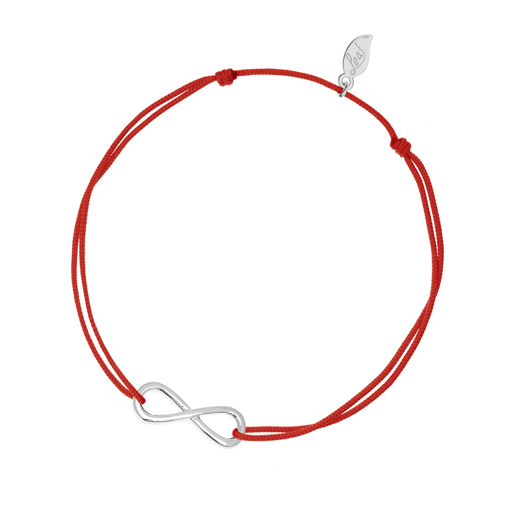 Gl�cksarmb�ndchen Infinity, Silber, Rot