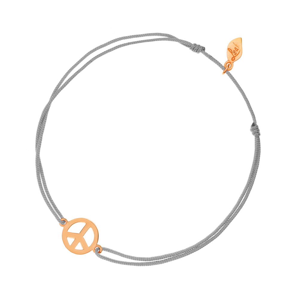 Gl�cksarmband PEACE, 18 K Rosegold vegoldet, Grau
