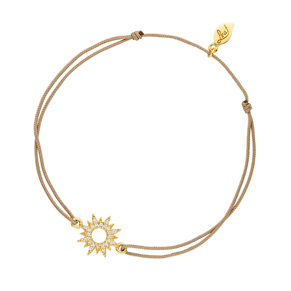 Gl�cksarmband SPARKLING SUN, 18 K Gelbgold vergoldet, Beige
