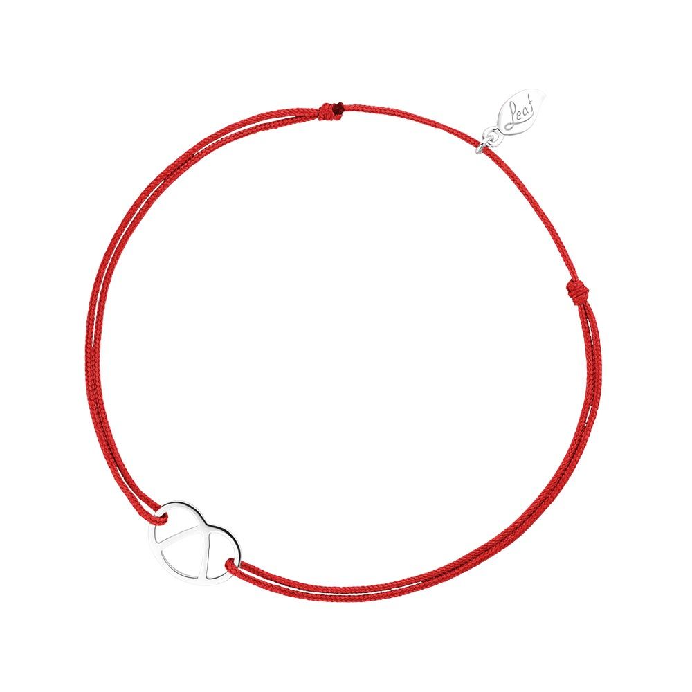 Gl�cksb�ndchen Brezn, 925 Sterlingsilber, Rot