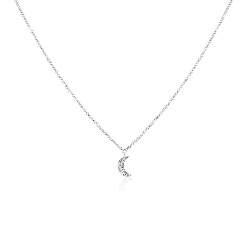 Halskette Halbmond, 18 Karat Wei�gold