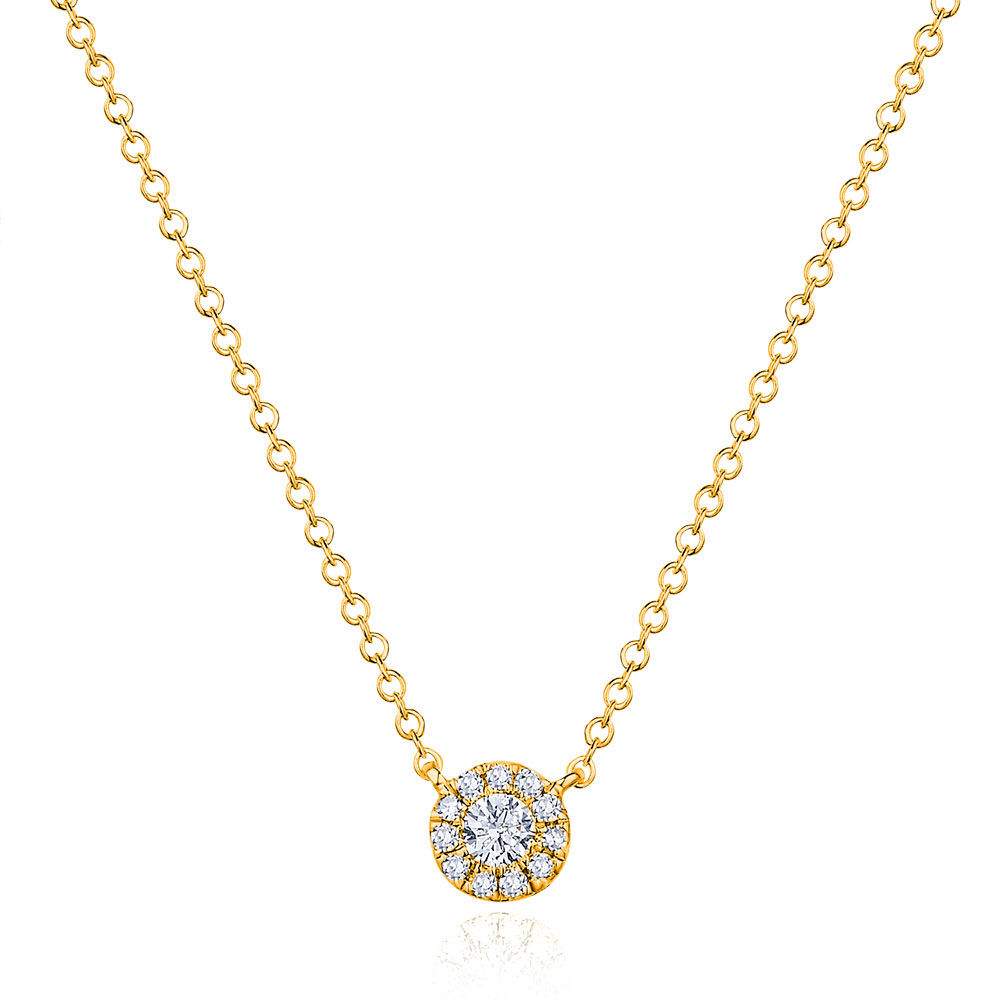 Halskette Pav� II mit Diamanten, 18 Karat Gelbgold