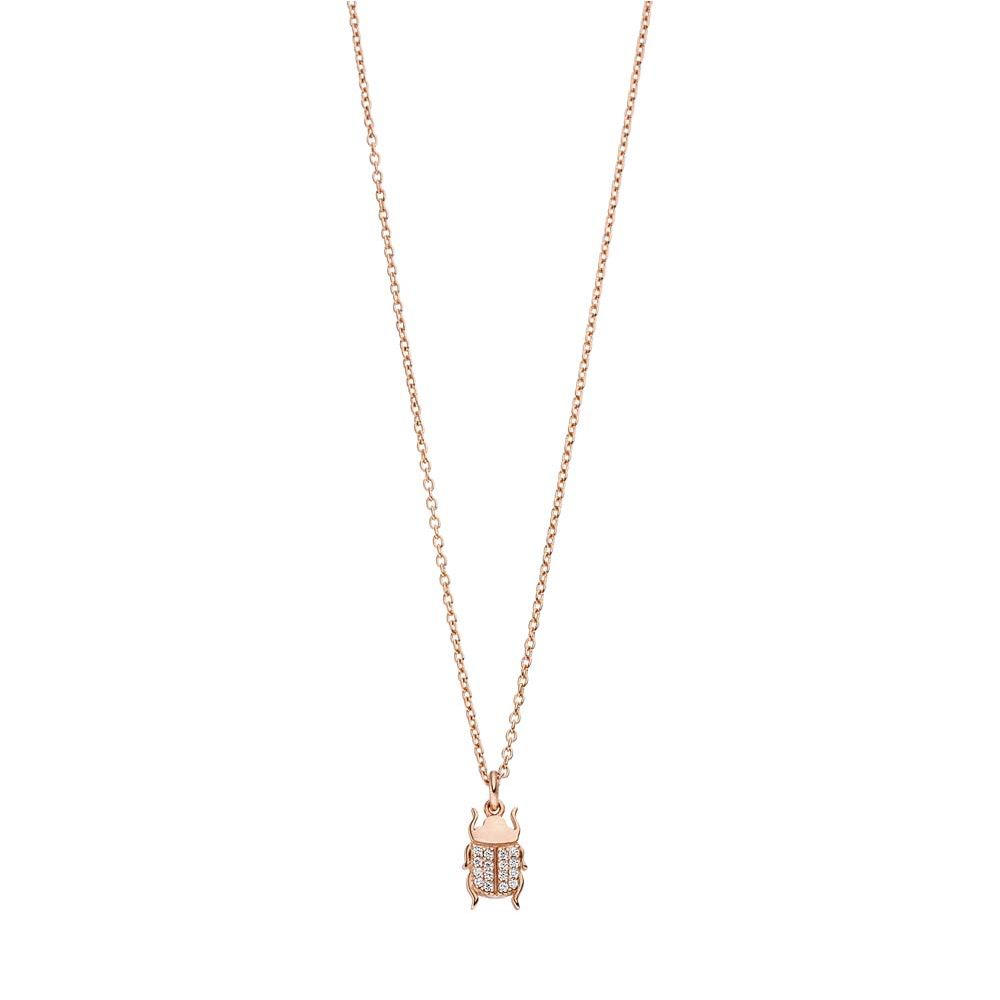 Halskette Skarab�us, 45cm, 18 Karat Rosegold vergoldet