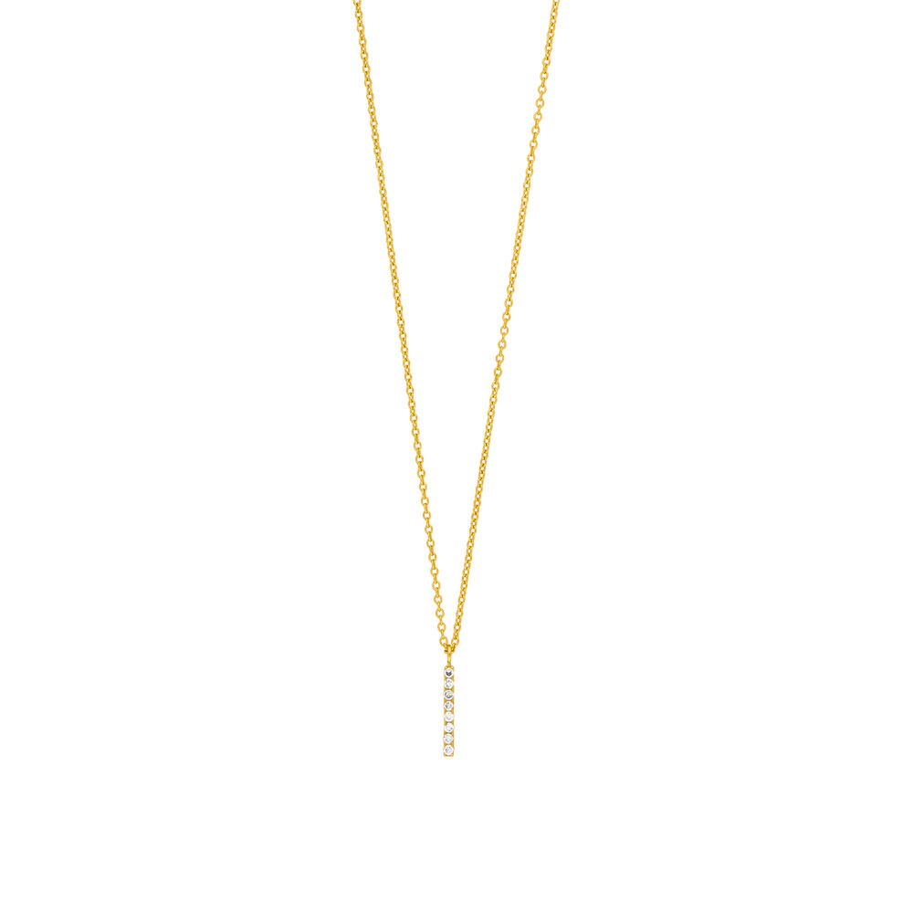 Halskette Small Bar, Diamant, 14 Karat Gelbgold