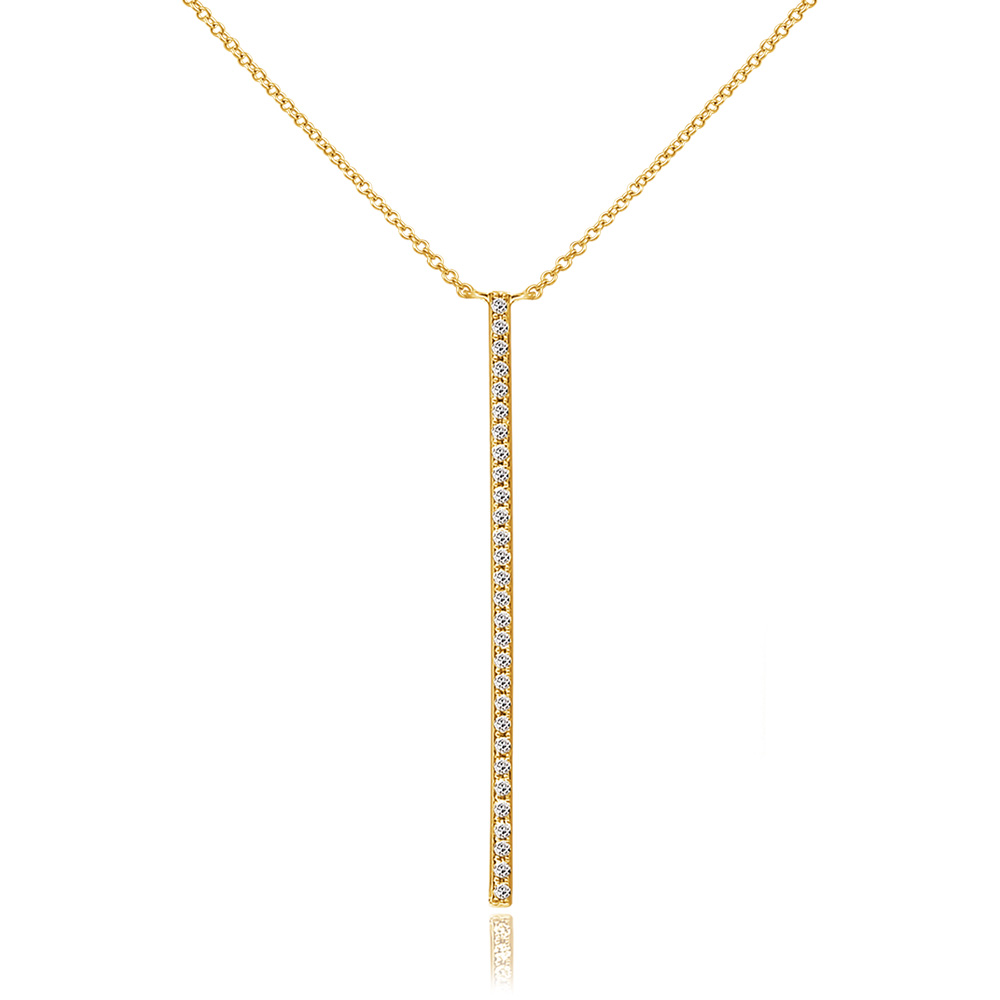 Halskette Bar Diamanten, 18 Karat Gelbgold
