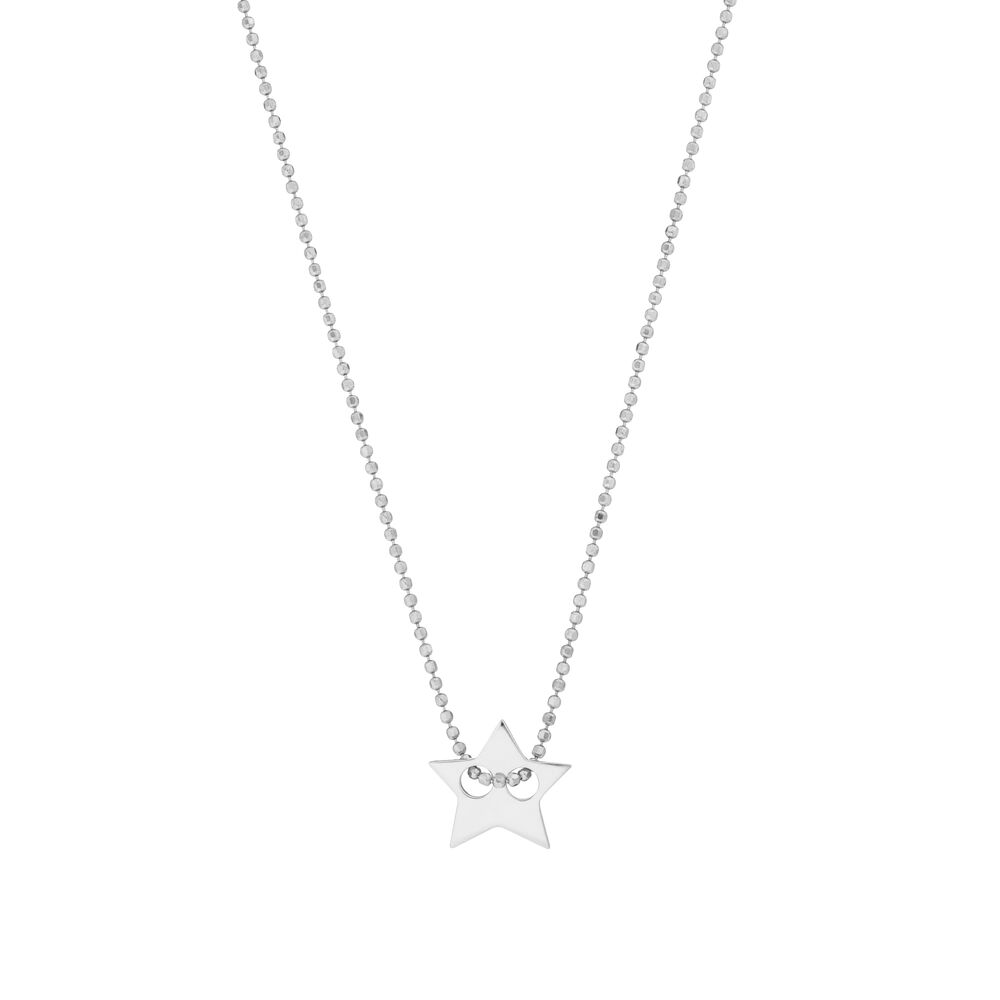 Halskette Star, 14 Karat Wei�gold