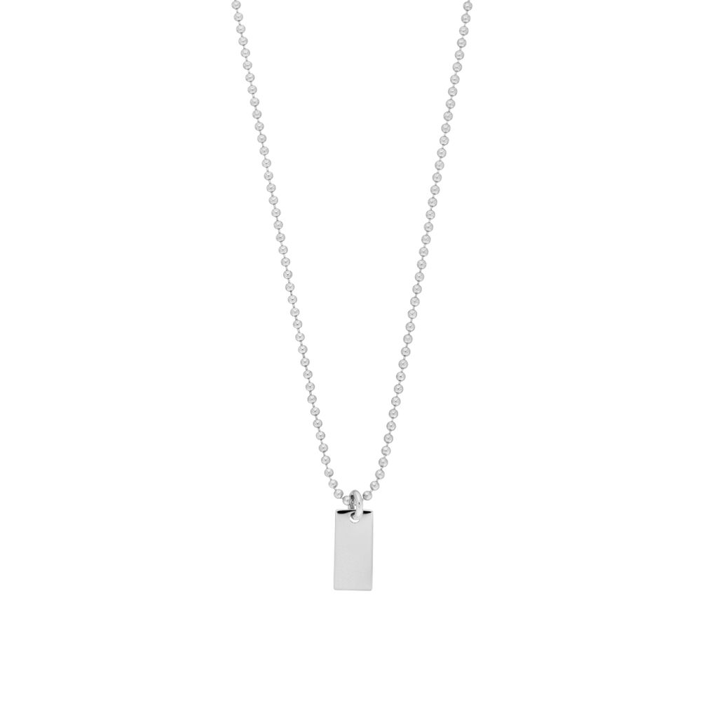 Halskette Tiny Dog Tag, 14 Karat Wei�gold