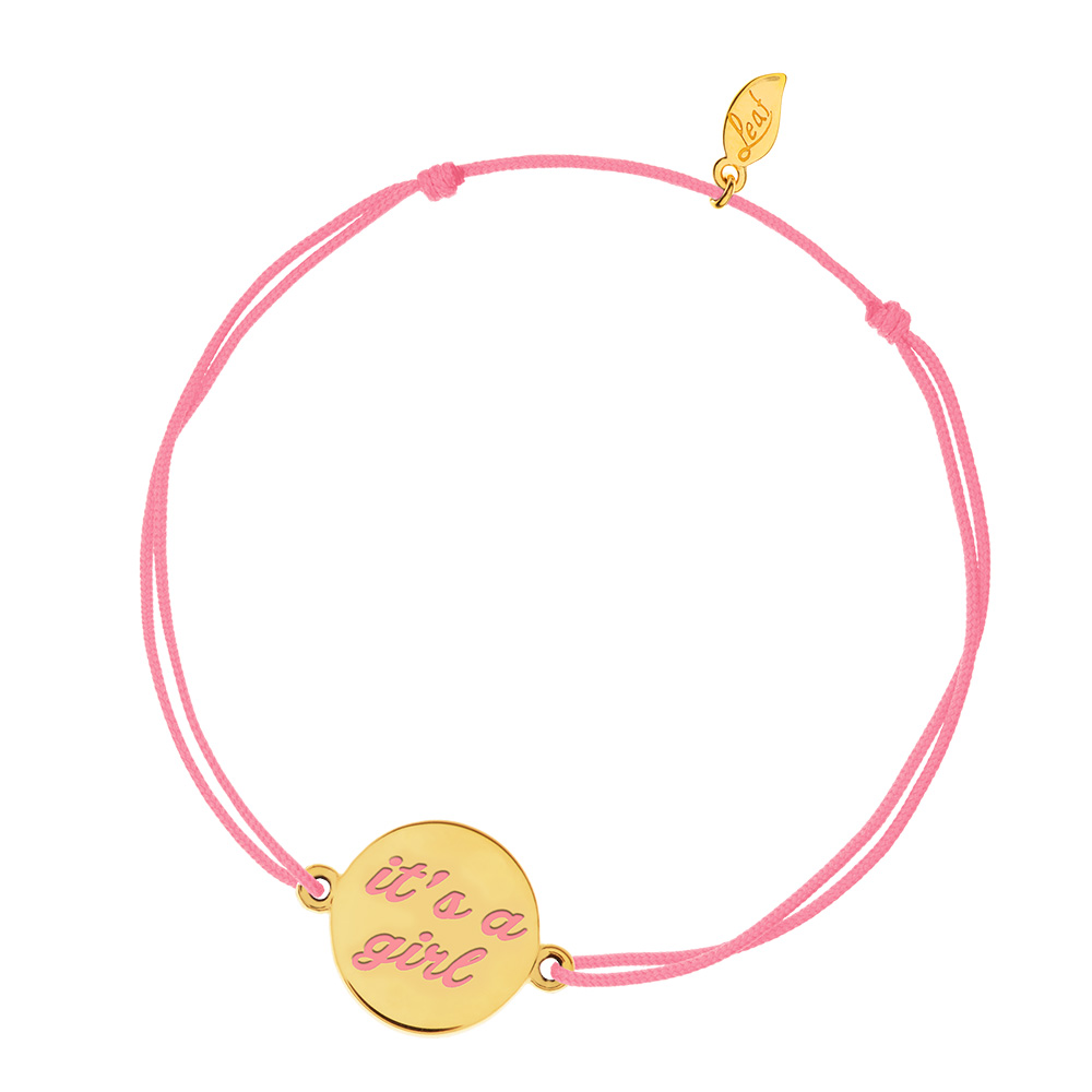 Kids Gl�cksarmb�ndchen it�s a girl, Gelbgold vergoldet, Kids