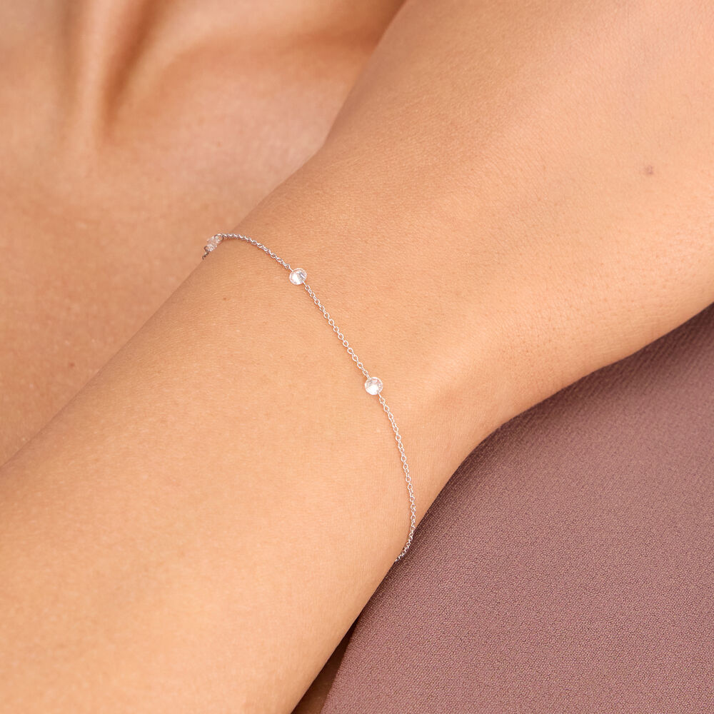Armkette PURE Triple Diamant, 18 Karat Wei�gold 