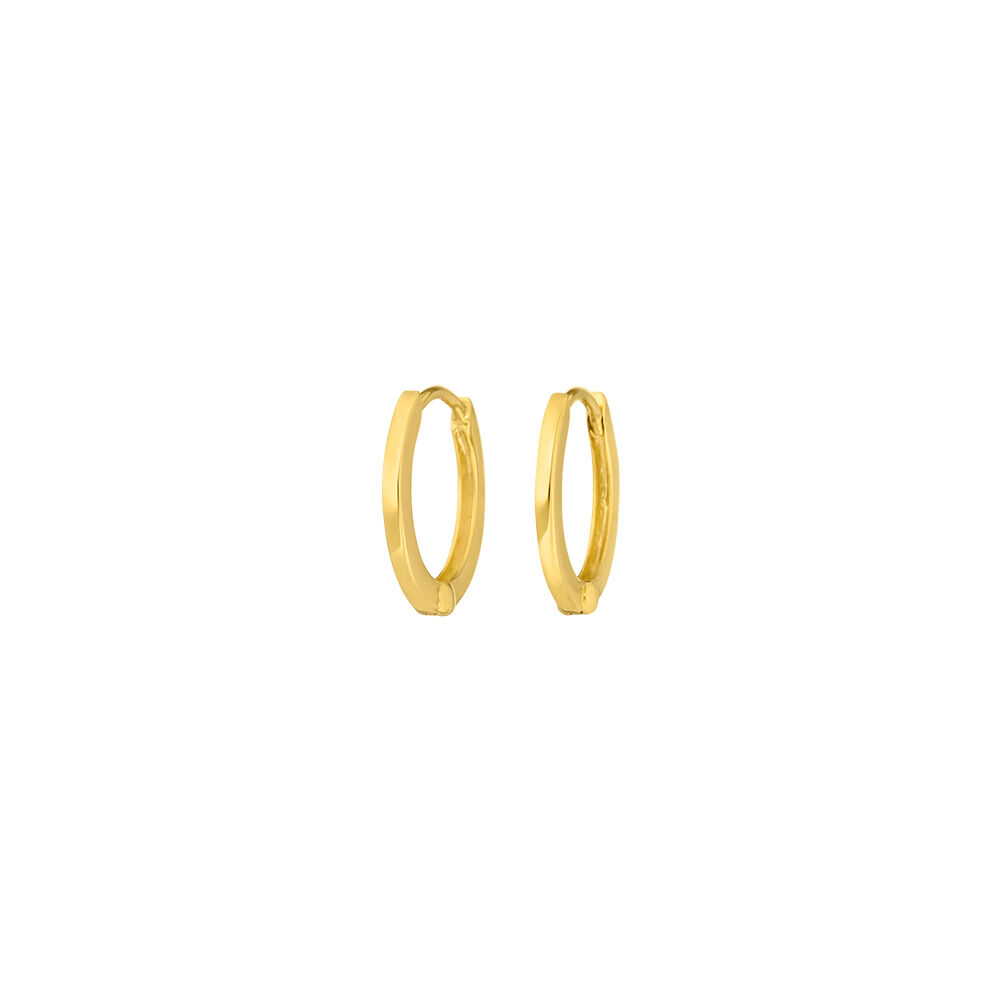 Mini Klappcreolen, 12mm, 14  Karat Gelbgold
