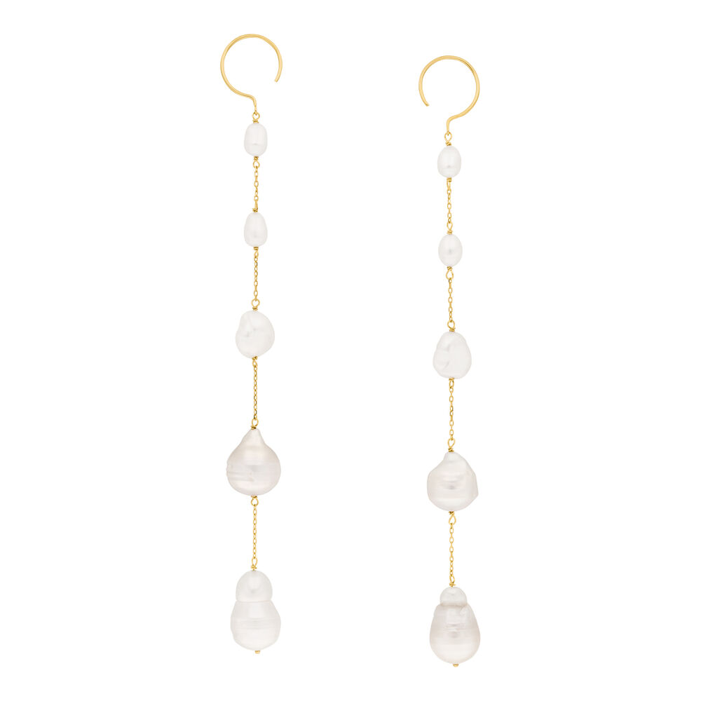 Ohrh�nger Barock Pearls, 14 Karat Gelbgold