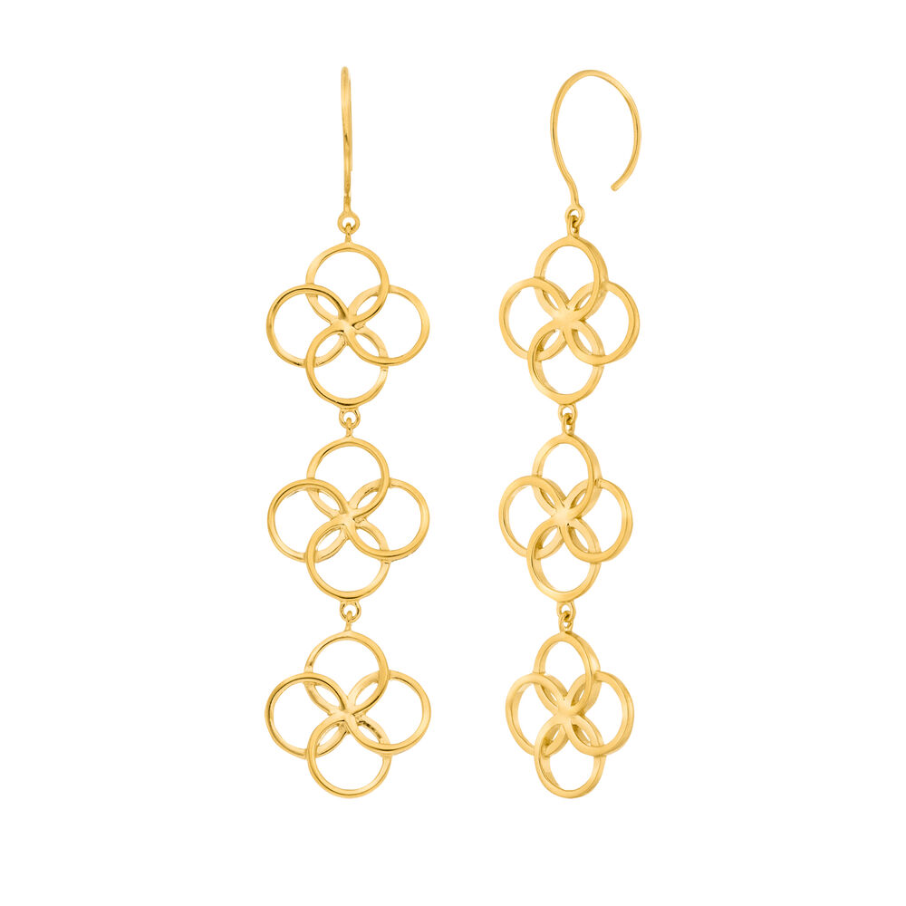 Ohrh�nger Clover Charm, 18 K Gelbgold vergoldet