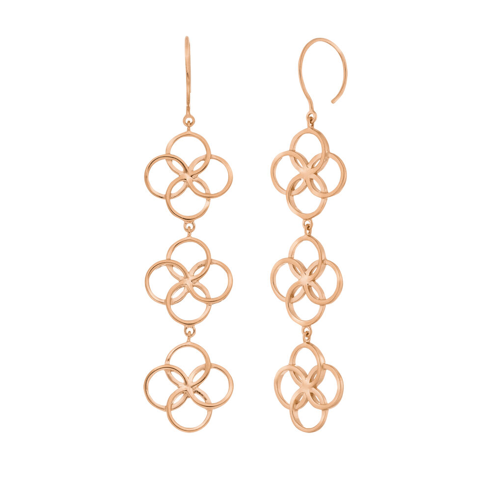 Ohrh�nger Clover Charm, 18 K Rosegold vergoldet