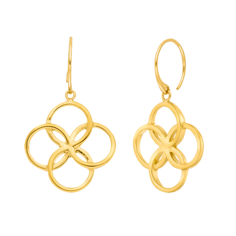 Ohrh�nger Clover Charm Duo, 18 K Gelbgold vergoldet