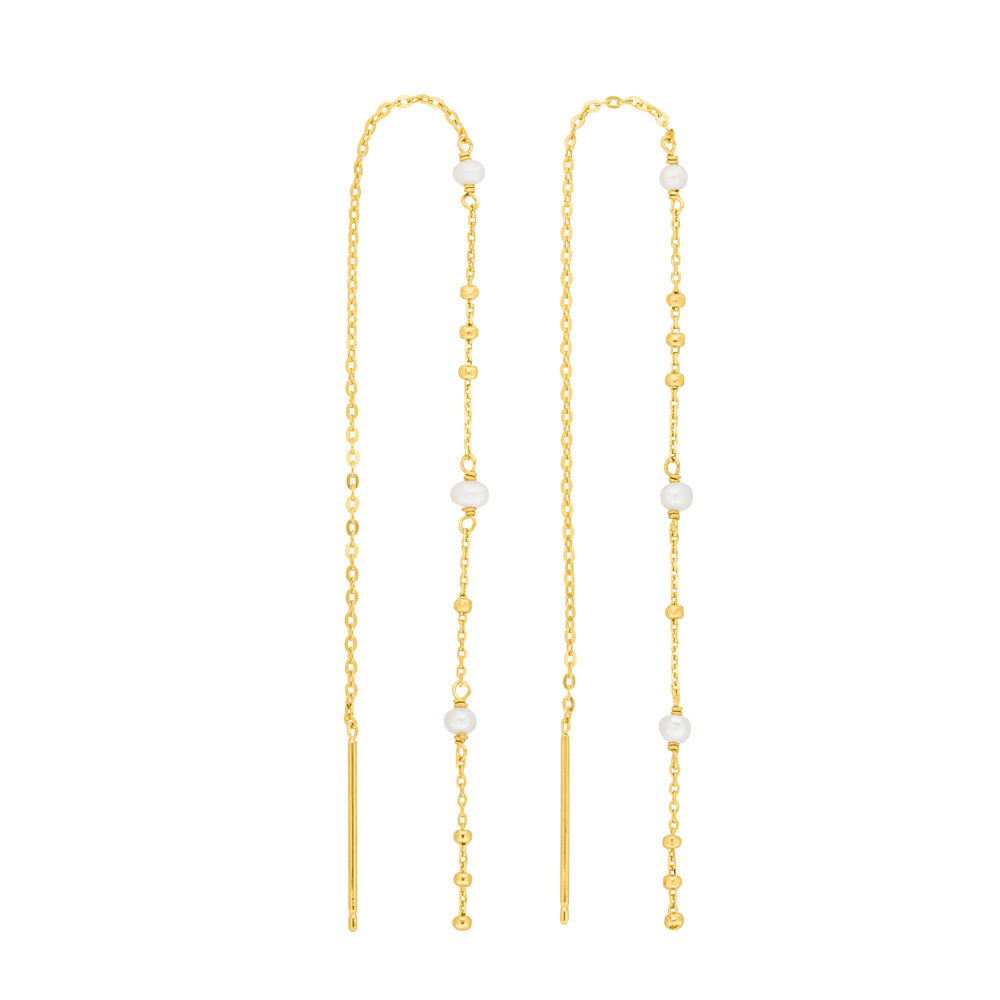 Ohrh�nger Flying Pearls, 18 Karat Gelbgold vergoldet