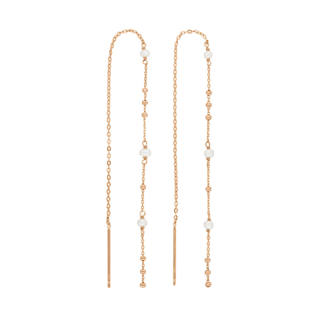Ohrh�nger Flying Pearls, 18 Karat Rosegold vergoldet