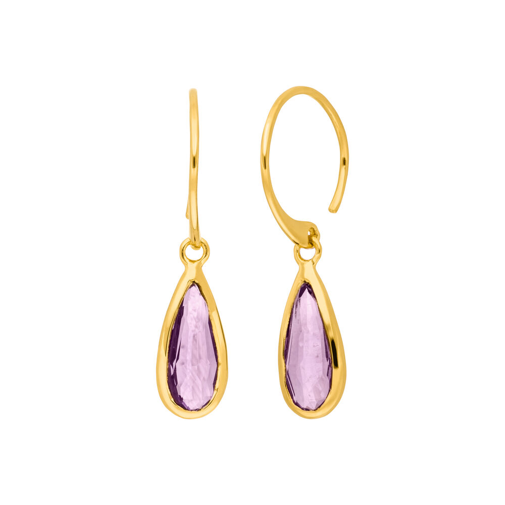Ohrh�nger Gem Drop, Amethyst, 18 K Gelbgold vergoldet