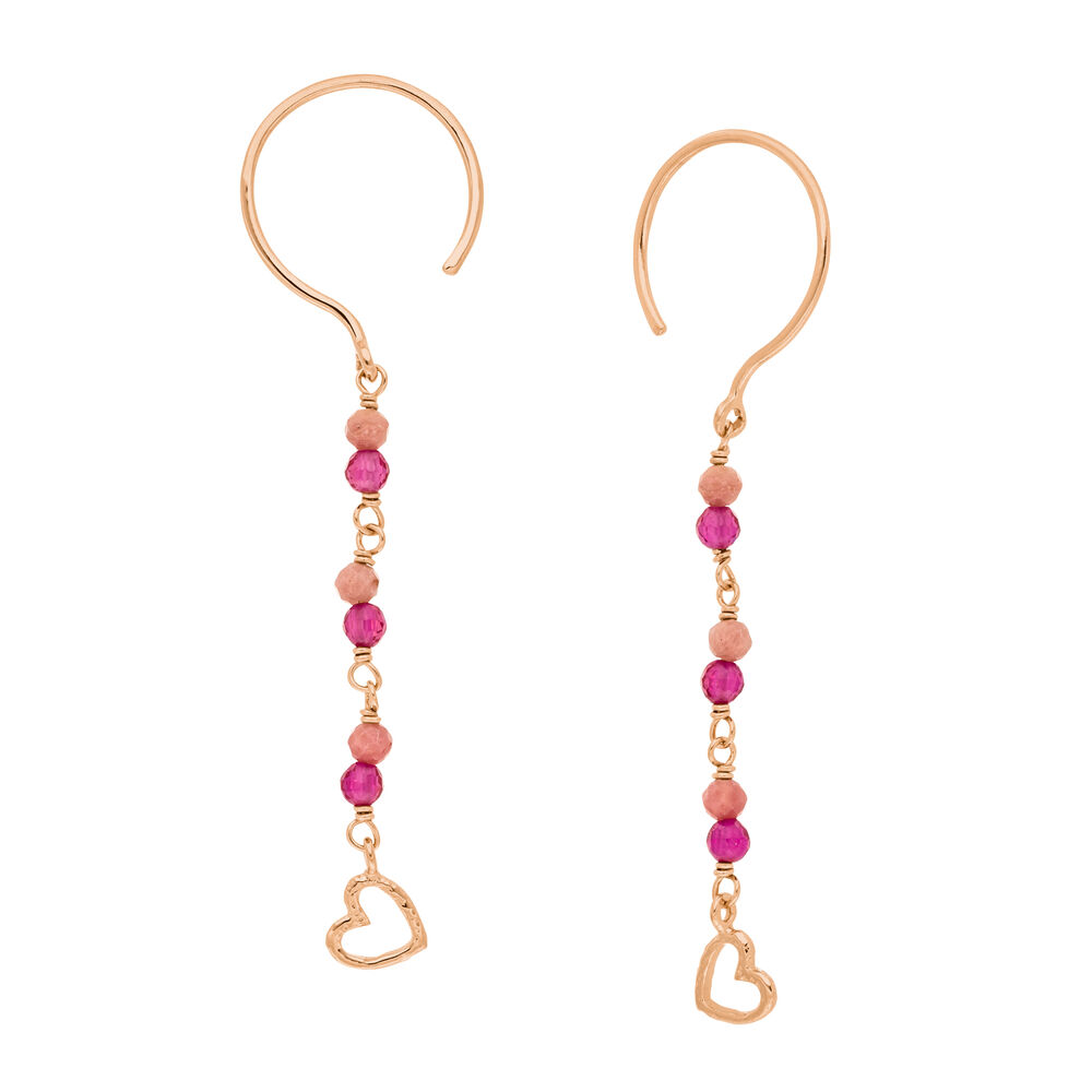 Ohrh�nger Rubin, 18 K Rosegold vergoldet