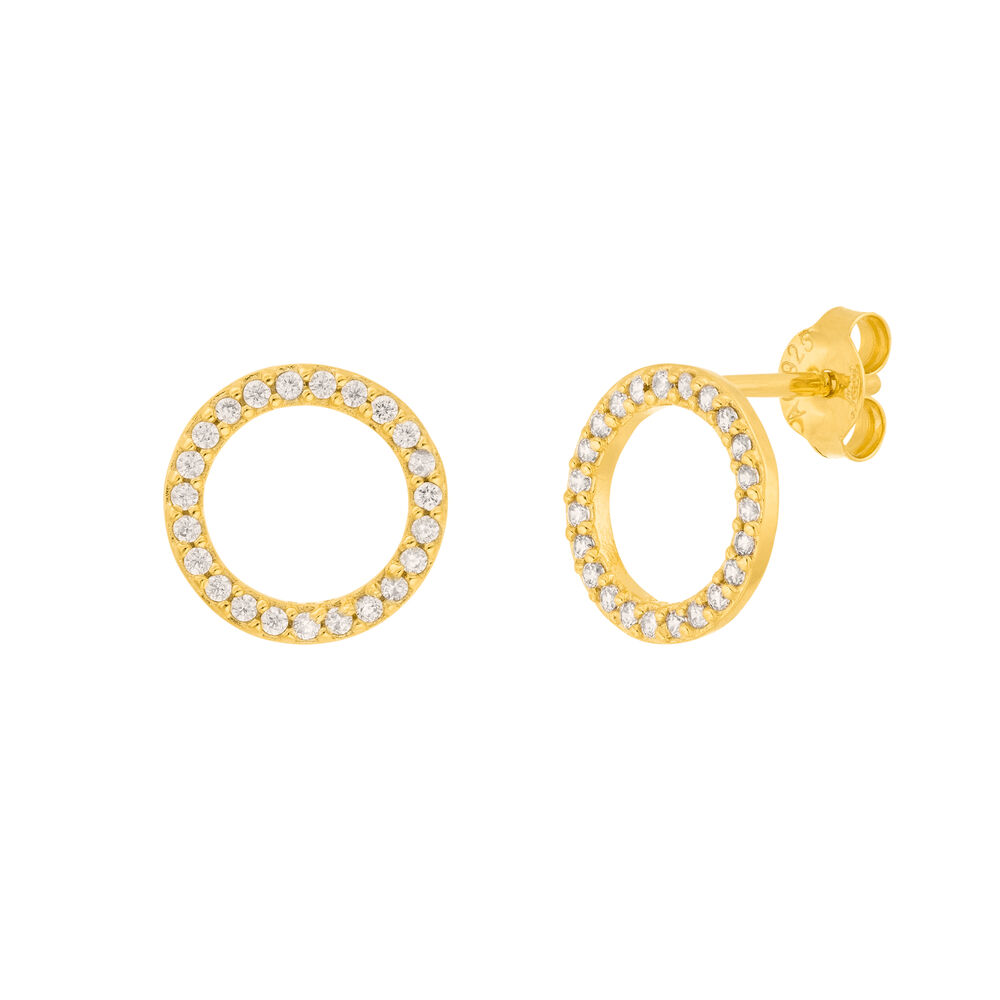 Ohrstecker Circle Of Life mit Zirkonia,  18 K Gelbgold vergoldet