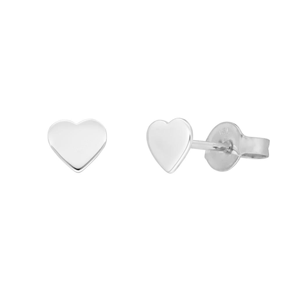 Ohrstecker Herz, 14 Karat Wei�gold