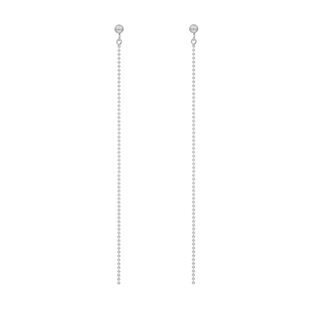 Ohrringe Ball Chain, 14 Karat Wei�gold