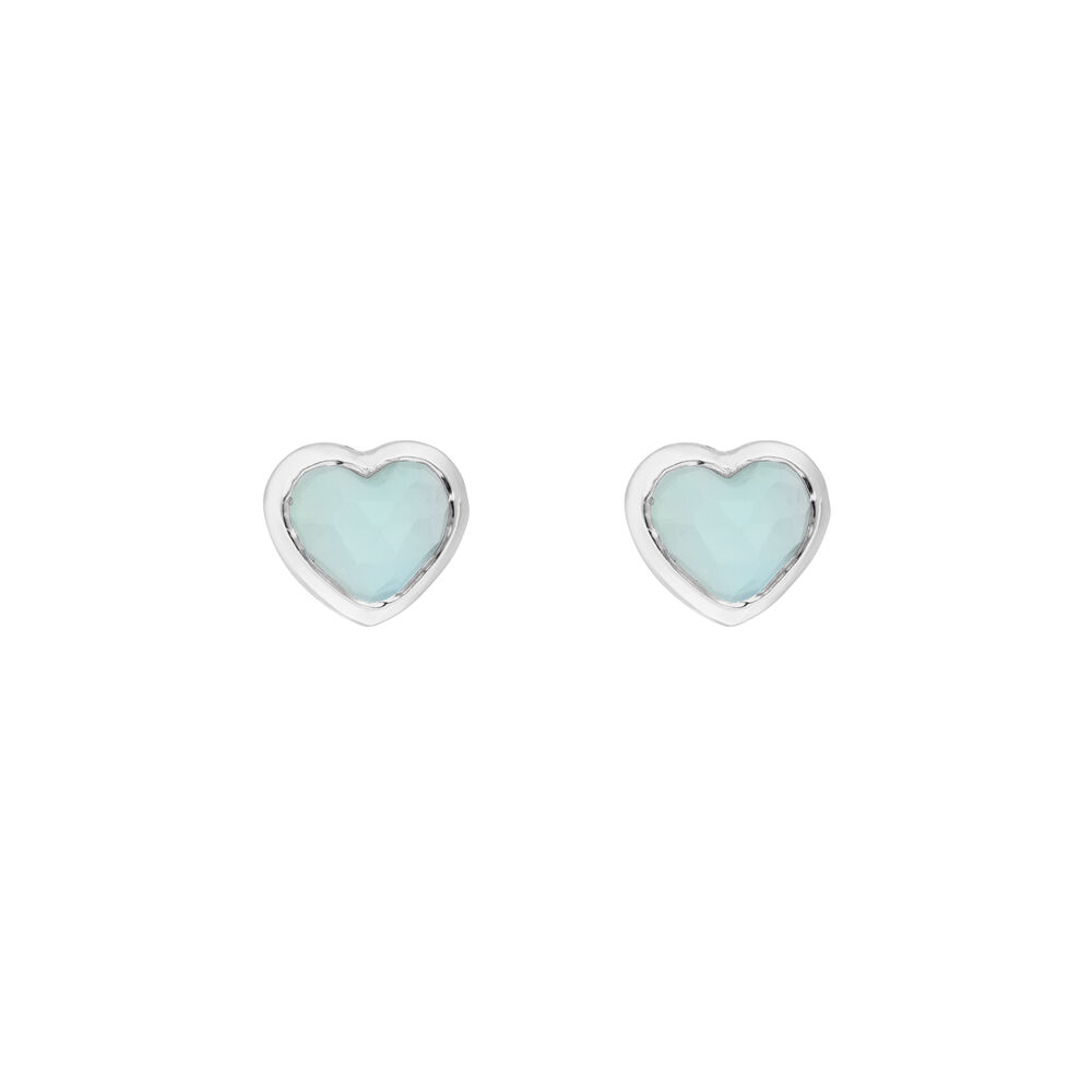 Ohrstecker VALENTINE, Aqua Chalzedon, 925 Sterlingsilber