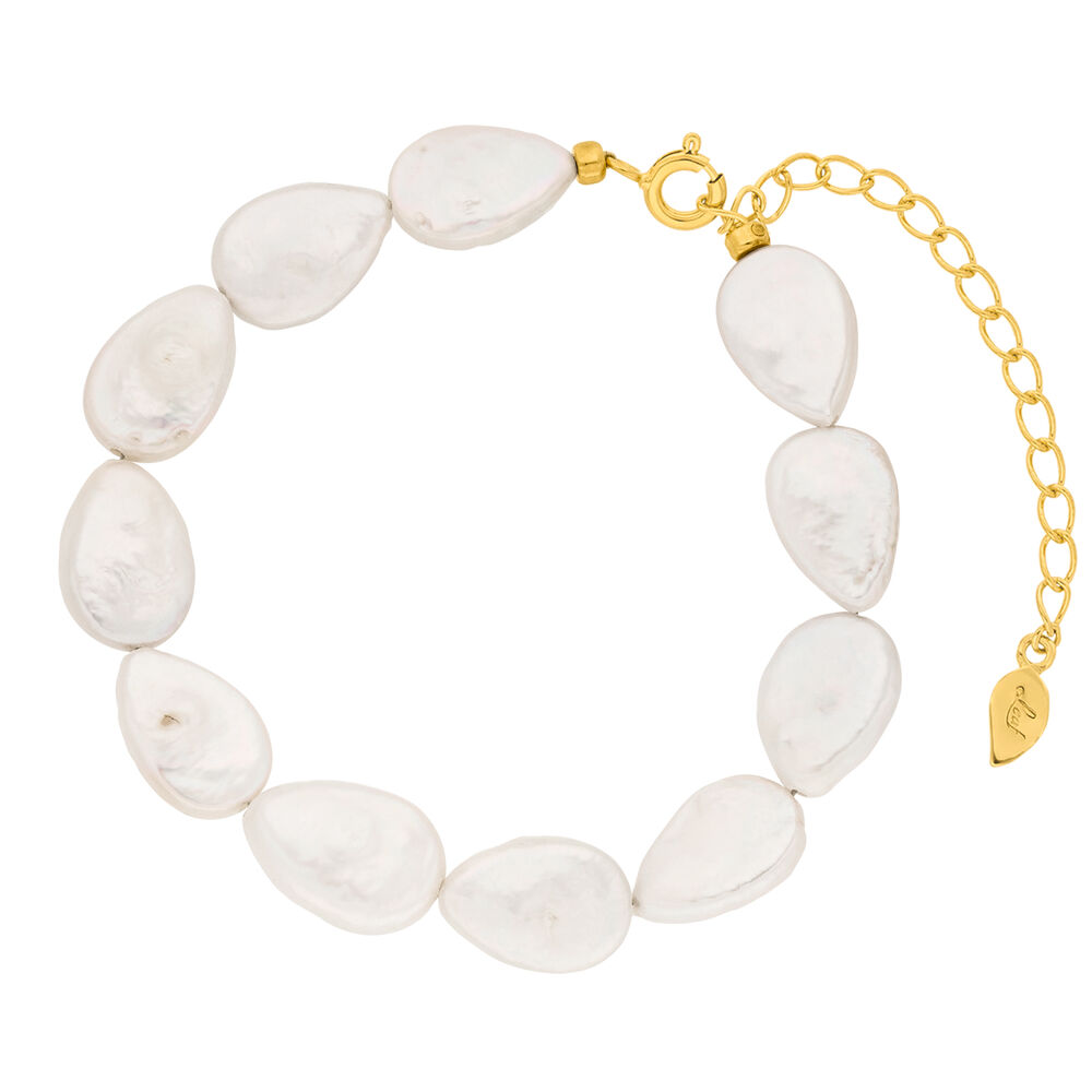 Perlenarmband VALENTINE PEARLS, 18 Karat Gelbgold vergoldet