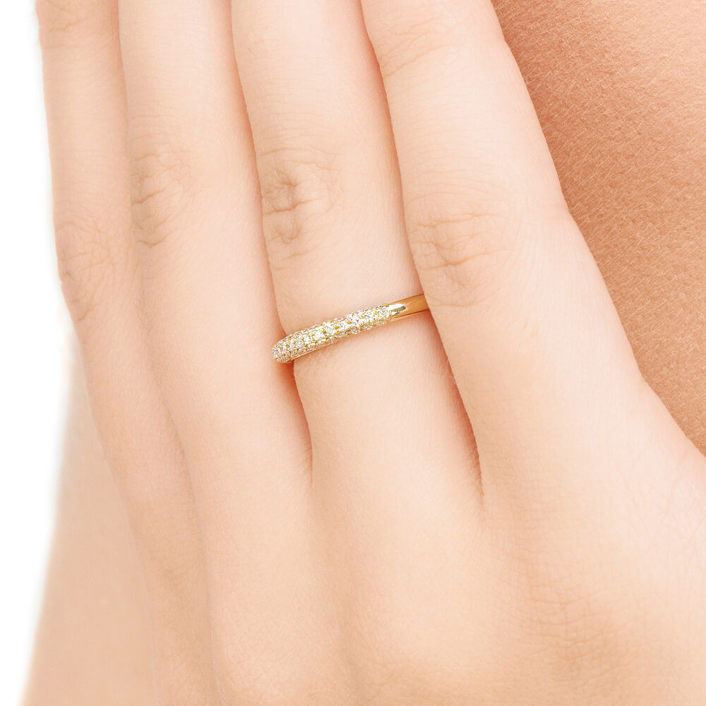 Ring DAZZLE mit Diamanten, 14 Karat Gelbgold 