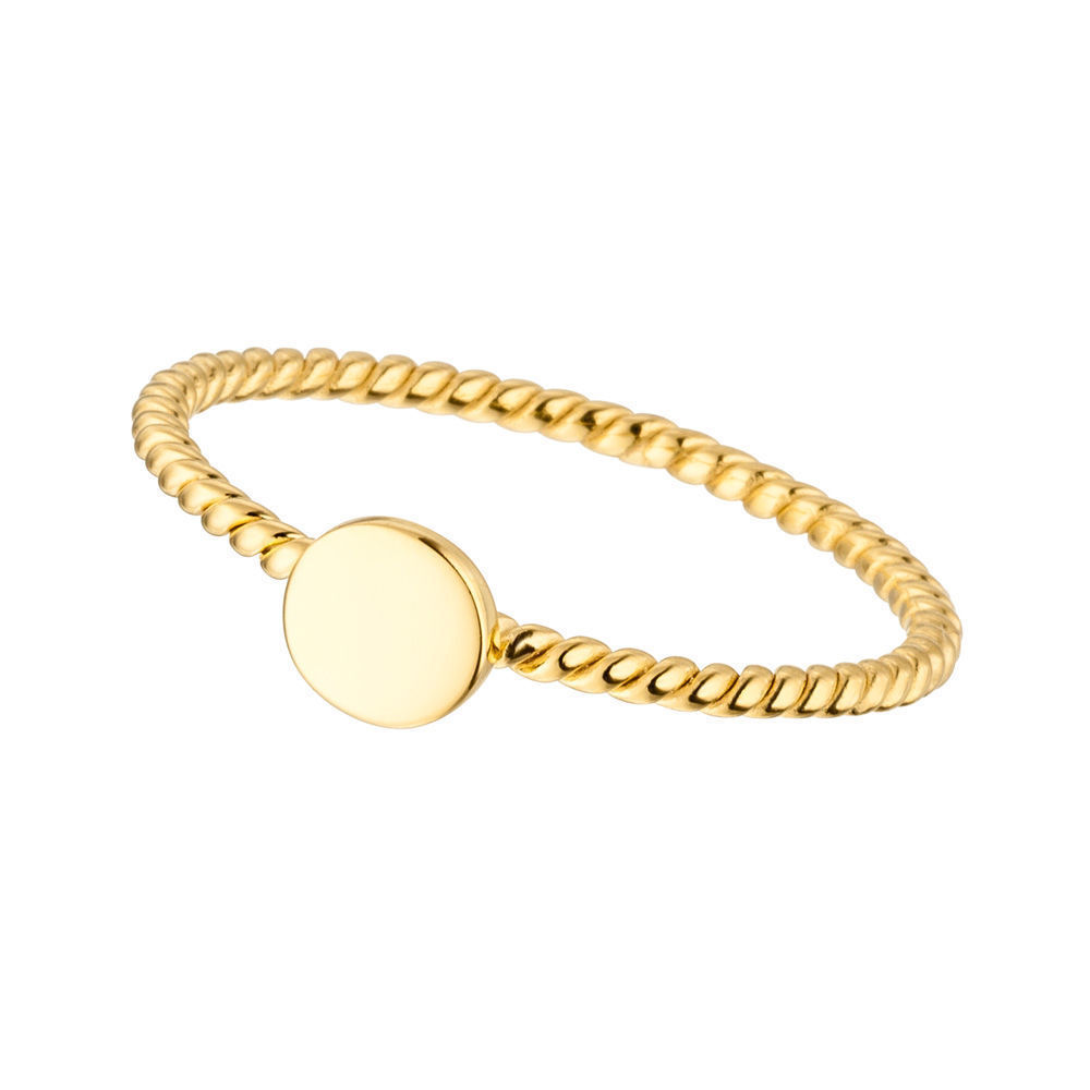 Ring Twist mit Pl�ttchen, 18 K Gelbgold vergoldet